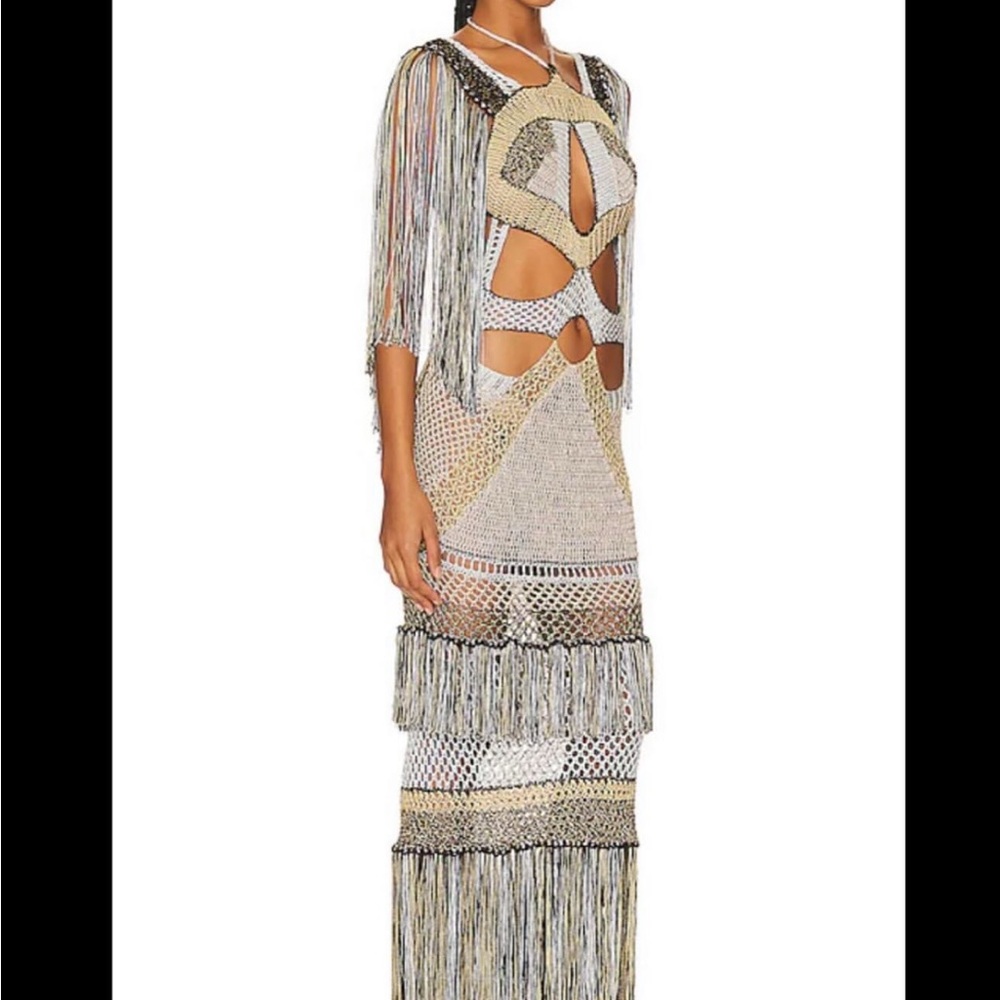 Andrea Almeida Multi-Color Fringe Dress